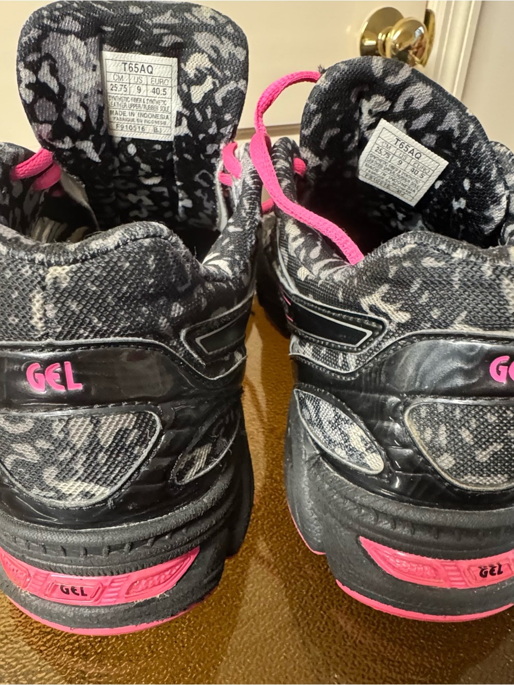 ASICS Black and Hot Pink Women's Athletic Running Shoes - Picture 3 of 5